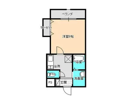 ユクホウビルY10(1K/2階)の間取り写真
