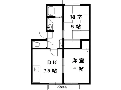 サンガーデン須磨A棟(2DK/2階)の間取り写真
