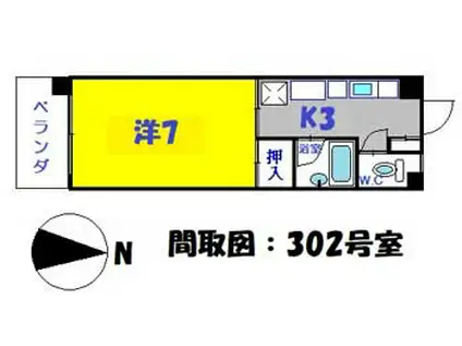 ステイシー江里町(1K/3階)の間取り写真