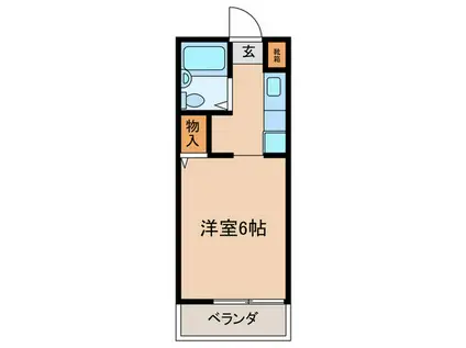 杉山ハイツ(ワンルーム/2階)の間取り写真