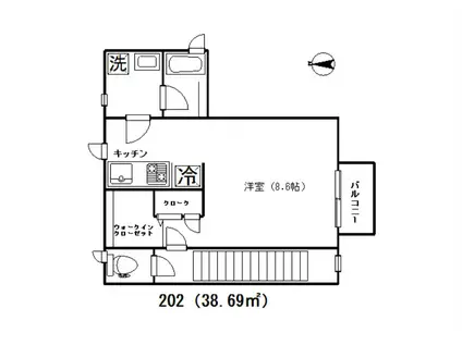 メゾンド・リー(1K/2階)の間取り写真
