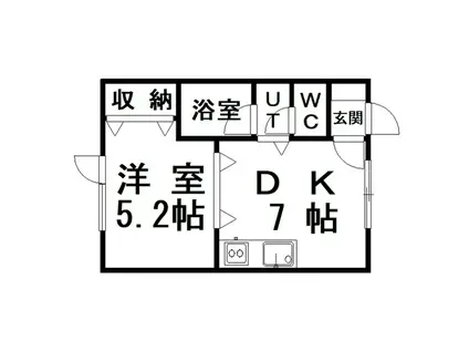 フラワーマンションVI(1DK/1階)の間取り写真