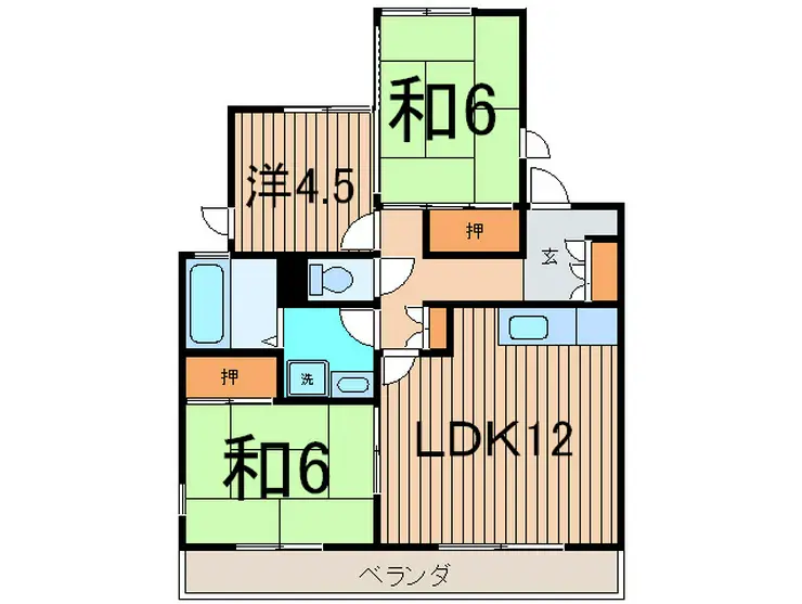 Kフラット 2階階 間取り