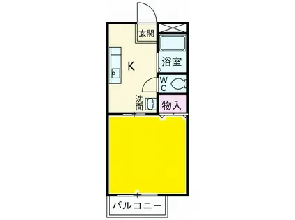 エクボ荘(1K/2階)の間取り写真