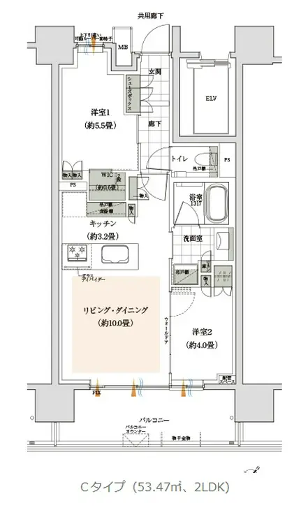 ザ・パークハウス谷中道灌山テラス 9階階 間取り