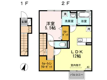セジュール近江 203(1LDK/2階)の間取り写真