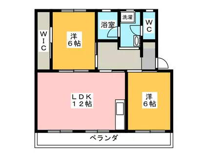 第二パークサイドマンション(2LDK/3階)の間取り写真