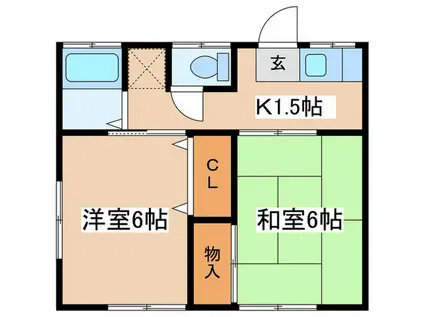 八坂荘II(2K/2階)の間取り写真