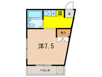 仁川ロイヤルハイツ(ワンルーム/1階)の間取り写真