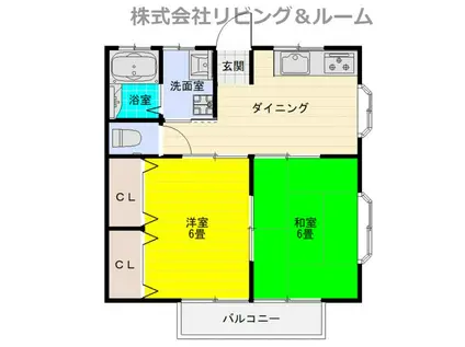 サンピア水郷・A棟(2DK/1階)の間取り写真