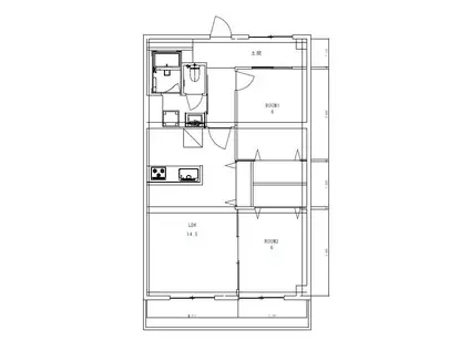 日商岩井牛田マンション(2LDK/5階)の間取り写真