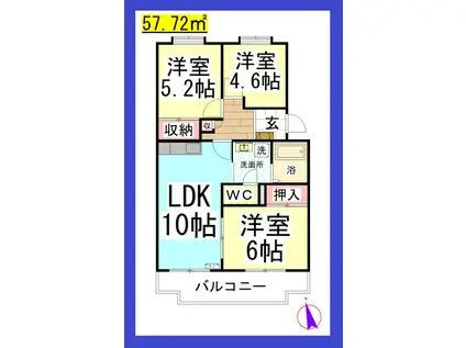 DLルミエール湘南(3LDK/3階)の間取り写真