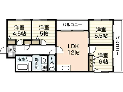 FUNAIRI井出ビル(4LDK/2階)の間取り写真
