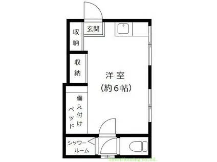 橘内アパート(ワンルーム/2階)の間取り写真