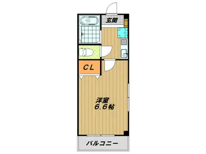 フレール奥須磨(1K/2階)の間取り写真