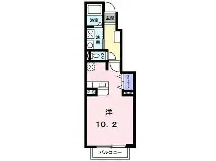 シェトワ(ワンルーム/1階)の間取り写真