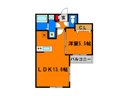 KENEDIX千葉中央(1LDK/1階)の間取り写真