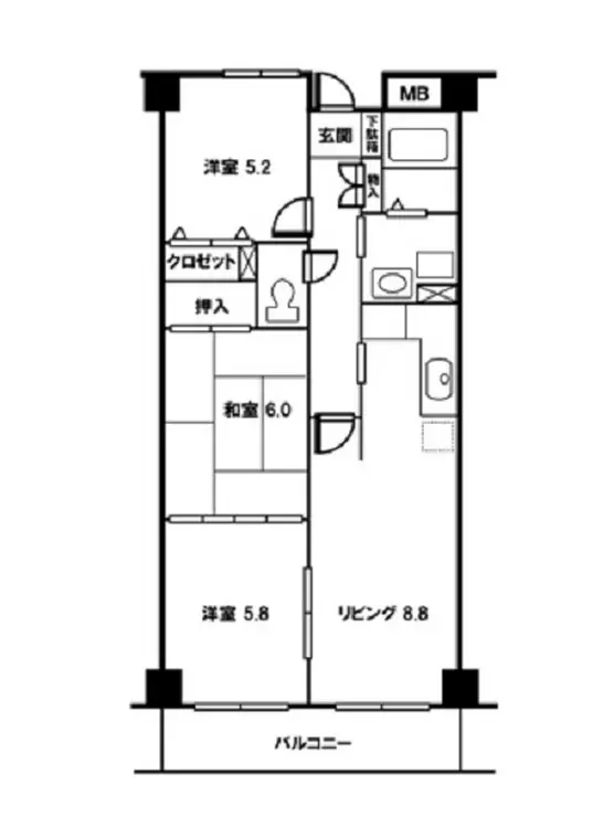 モーニングパーク朝霞 7階階 間取り