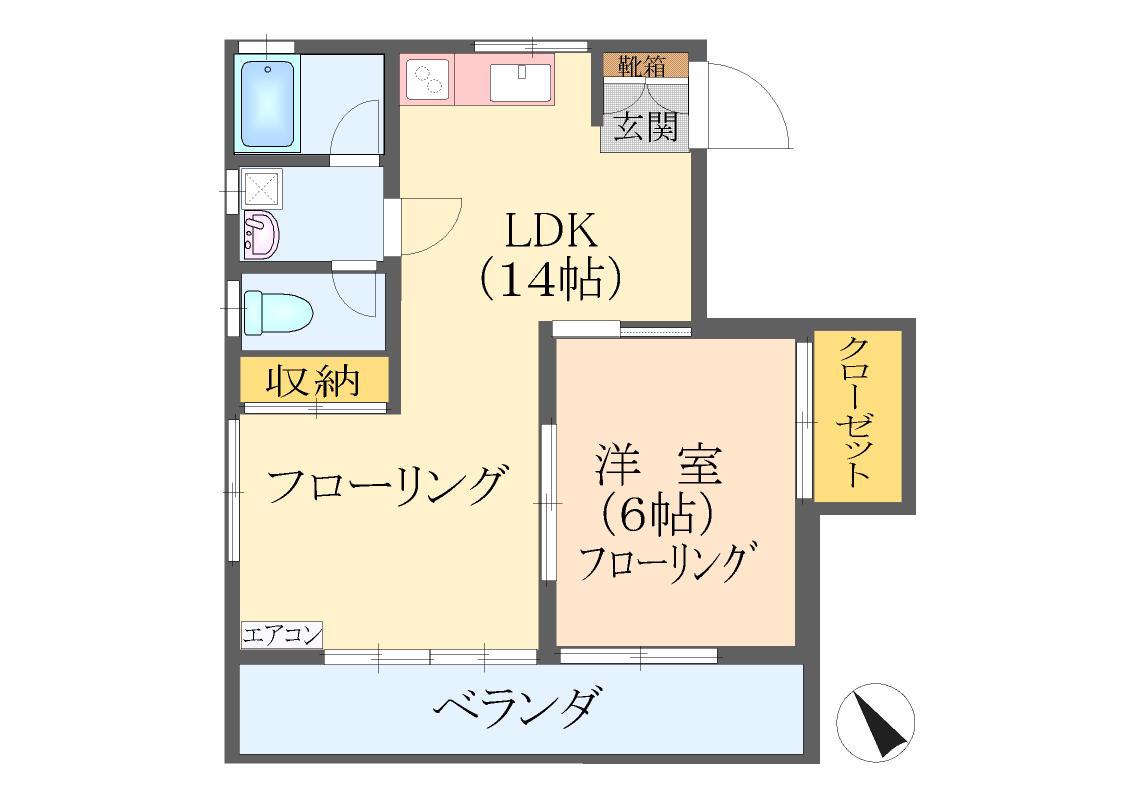 サニーコート(1LDK/1階)の間取り写真