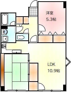 クレストコートK2(2LDK/3階)の間取り写真
