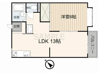 メゾングリンピアE(1LDK/1階)の間取り写真