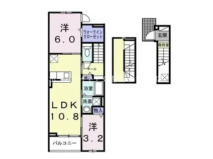 ヒカルサ豊橋牟呂水神(2LDK/3階)の間取り写真