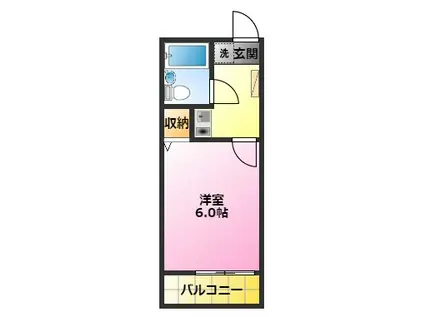 キダカコーポ井田(1K/1階)の間取り写真