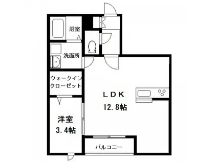 ファーストレジデンス白楽(1LDK/2階)の間取り写真