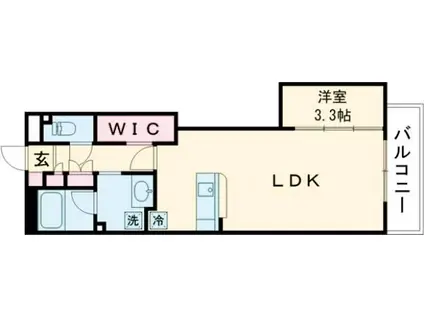LUMIERE泉 リュミエールイズミ(1LDK/1階)の間取り写真