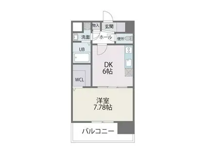 レジデンス20(1DK/10階)の間取り写真