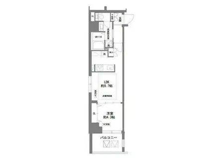 MFPRコート日本橋人形町(1LDK/4階)の間取り写真