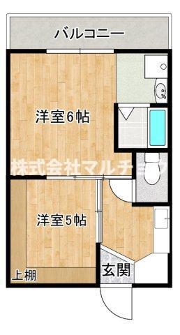 ヴィラナリー田辺Ⅱ(1DK/4階)の間取り写真