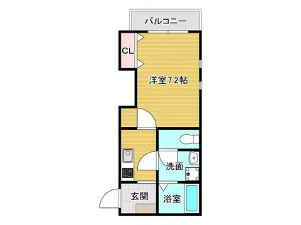 YTSハイツ若松町PART1(1K/1階)の間取り写真