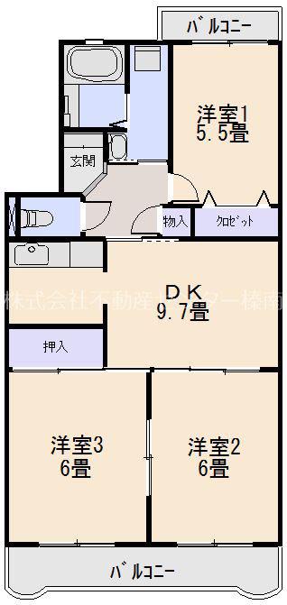 ラークヒル(3DK/2階)の間取り写真