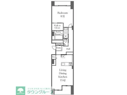 品川プリンスレジデンス(1LDK/2階)の間取り写真