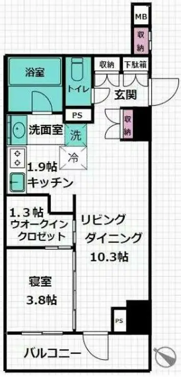 デュフレ横浜石川町 8階階 間取り