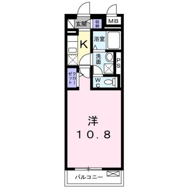 グラン ソレーユ(1K/4階)の間取り写真
