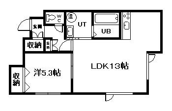 四季の花 北欧館B(1LDK/1階)の間取り写真