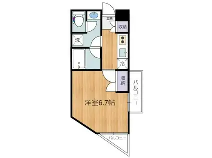 TERZO CASAーテルッゾカーサー(ワンルーム/3階)の間取り写真