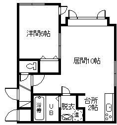 スカイライフ(1LDK/1階)の間取り写真