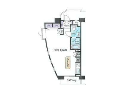 フリーディオ大崎(ワンルーム/8階)の間取り写真