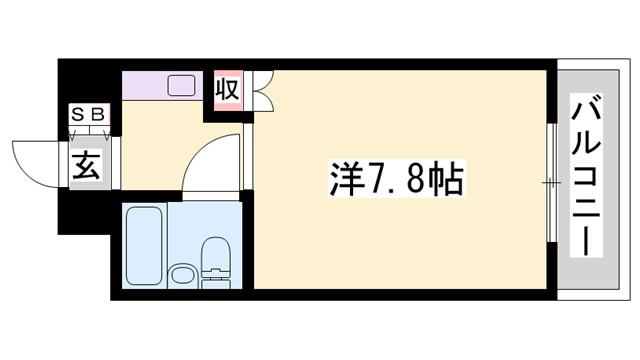 グリーンハイツ梅ヶ谷(ワンルーム/4階)の間取り写真
