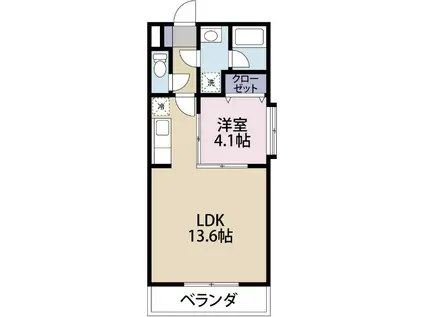クイーンヒルズ(1LDK/1階)の間取り写真