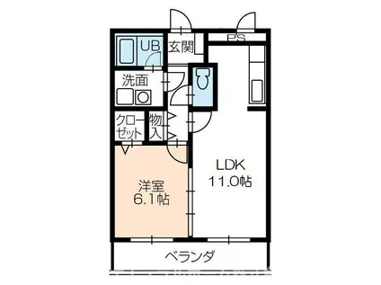 グランジール(1LDK/1階)の間取り写真