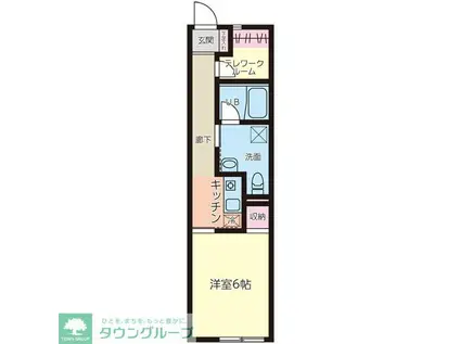 スタティオン・フロンス(1K/2階)の間取り写真