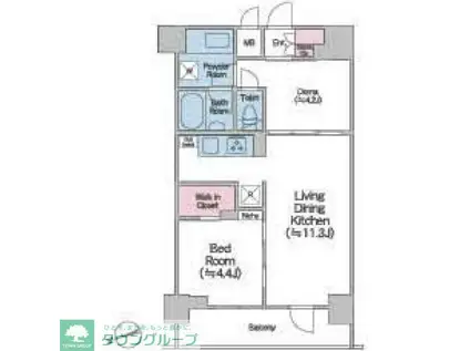 ドゥーエ西馬込II(1LDK/1階)の間取り写真