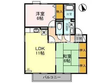 プランドール・のぞみ(2LDK/2階)の間取り写真