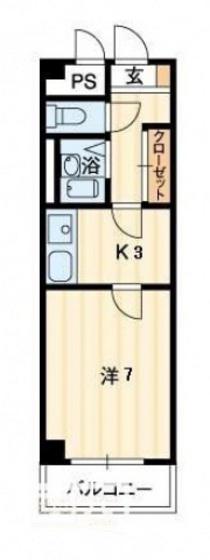 グレースタワー(1K/5階)の間取り写真