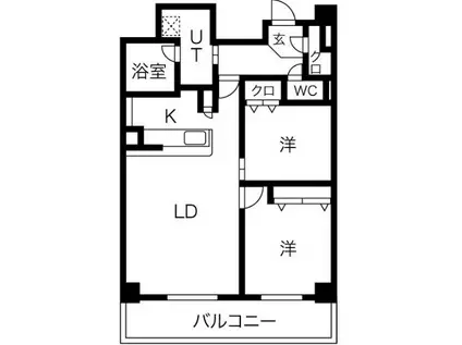 ロイジェント日吉II(2LDK/12階)の間取り写真