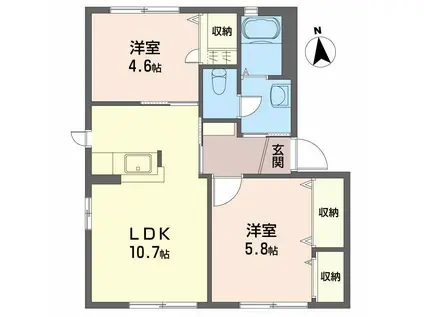 シャーメゾン上板C棟(2LDK/1階)の間取り写真